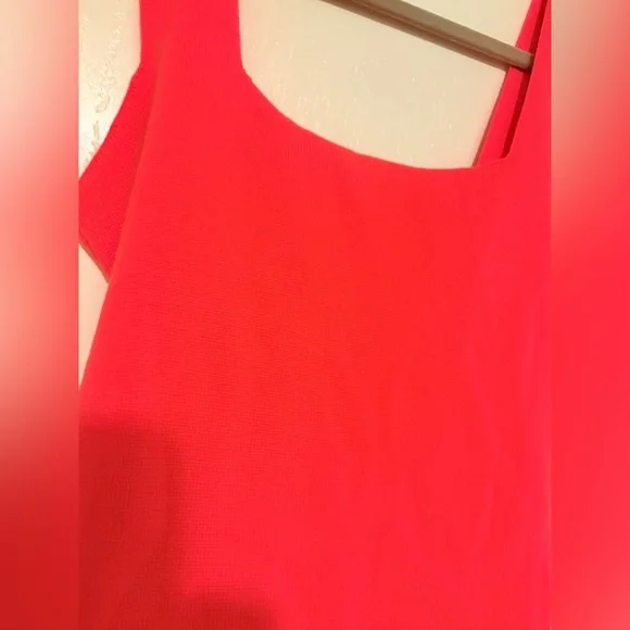 Anthropologie Harlow Neon Orange Coral Sweater Knit Tank - Picture 7 of 15